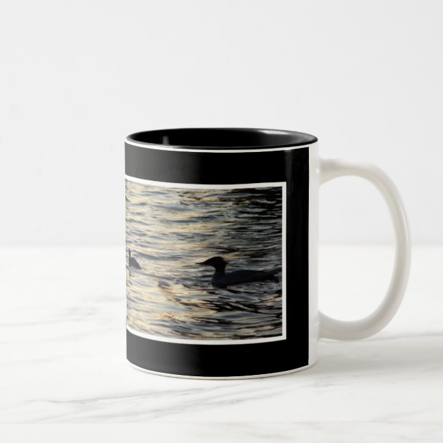 Caneca De Café Em Dois Tons Mergansos do por do sol (Direita)