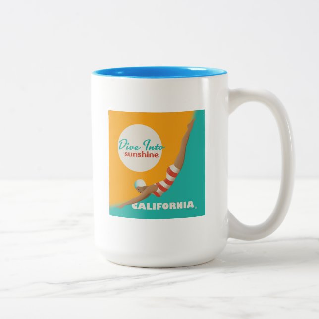 Caneca De Café Em Dois Tons Mergulhe No Sol | Califórnia (Direita)