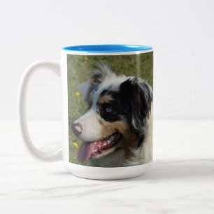 Caneca De Café Em Dois Tons merle azul-pastor australiano