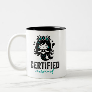 Caneca De Café Em Dois Tons Mermaid Ocean Certified Mermaid SeaMug