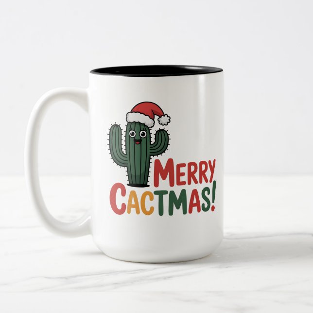 Caneca De Café Em Dois Tons Merry Cactmas mug (Esquerda)
