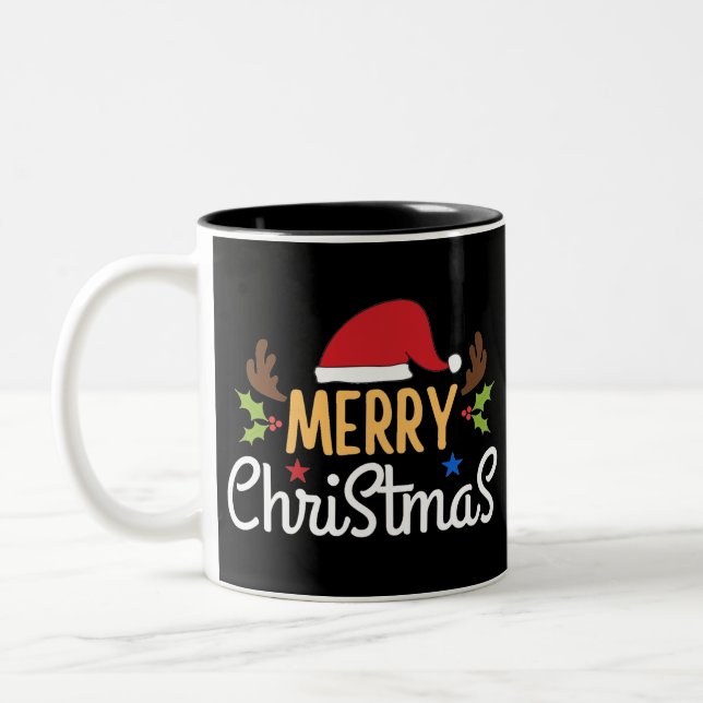 Caneca De Café Em Dois Tons Merry Christmas (Esquerda)