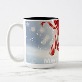 Caneca De Café Em Dois Tons Merry Christmas Candy Cane -