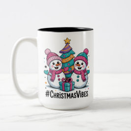 Caneca De Café Em Dois Tons Merry Christmas Holiday Vibes