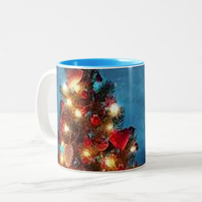 Caneca De Café Em Dois Tons Merry Christmas mug (Frente Esquerda)