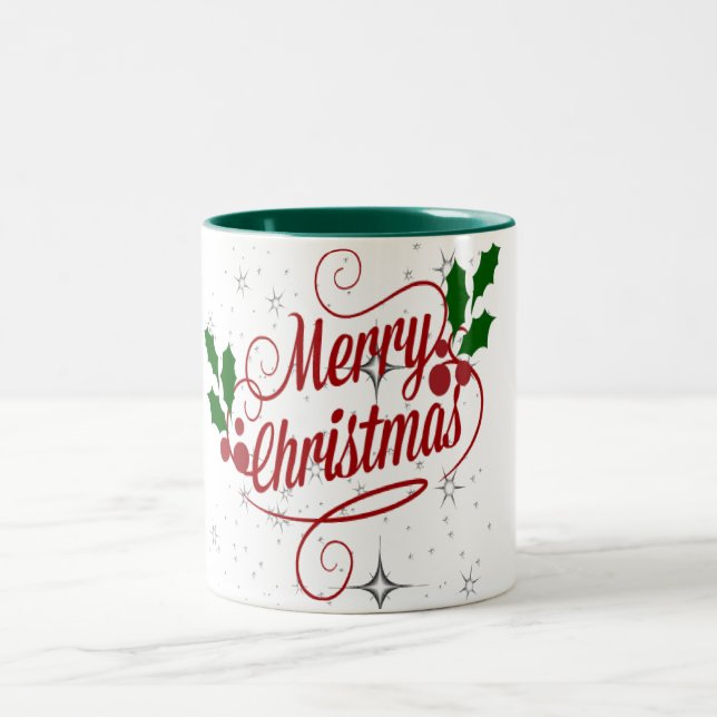 Caneca De Café Em Dois Tons Merry Christmas Mug (Centro)