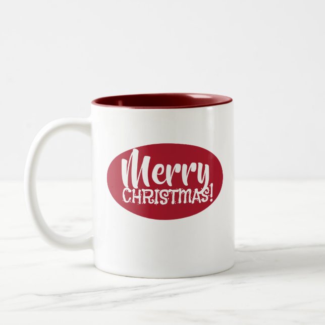 Caneca De Café Em Dois Tons Merry Christmas Mug (Esquerda)