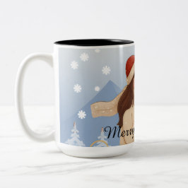 Caneca De Café Em Dois Tons Merry Christmas to a Lovely Couple