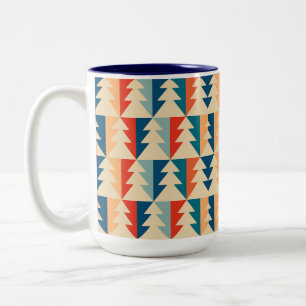 CANECA DE CAFÉ EM DOIS TONS MERRY CHRISTMAS TREES FUNKY