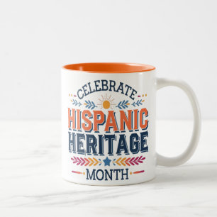 Caneca De Café Em Dois Tons mês do patrimônio hispani