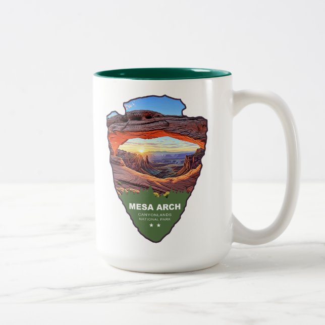 Caneca De Café Em Dois Tons Mesa Arch Canyonlands National Park Arrowhead (Direita)