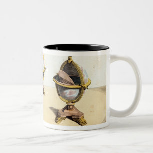 Caneca De Café Em Dois Tons Mesa de escrita do globo do Cabinett de Pitt