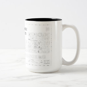 Caneca De Café Em Dois Tons Mesa periódica ilustrada dos elementos