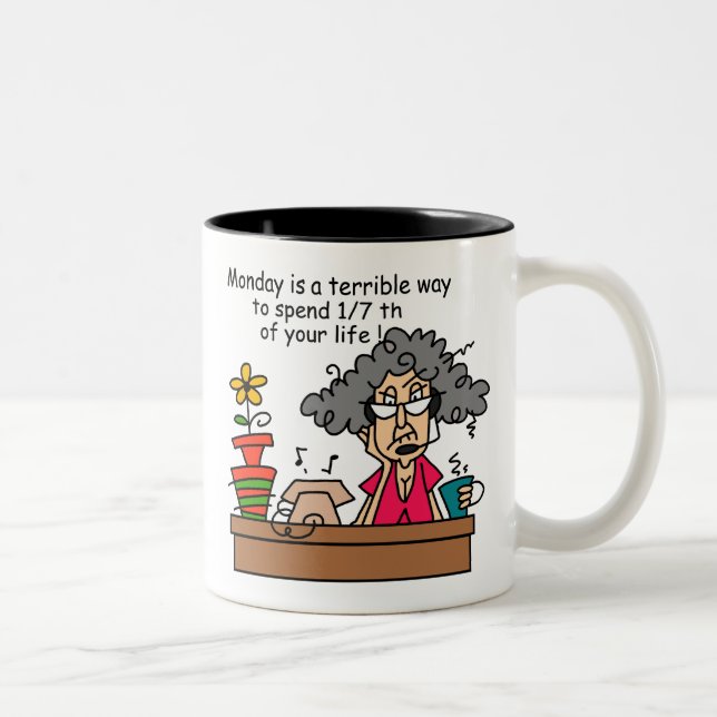 Caneca De Café Em Dois Tons Meses Humor (Direita)