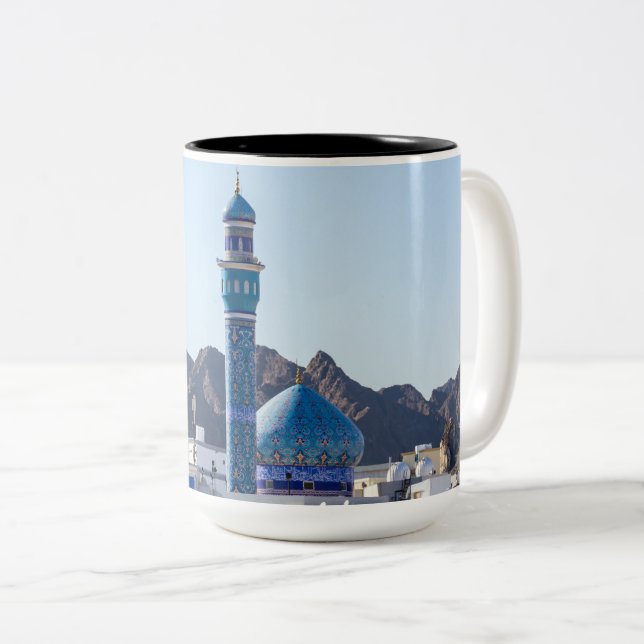 Caneca De Café Em Dois Tons Mesquita Muttrah - Muscat, Omã (Frente Esquerda)