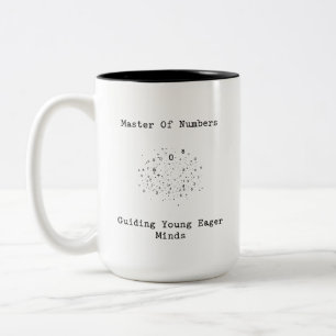 Caneca De Café Em Dois Tons Mestre dos Números Guiando Mentes Jovens Design