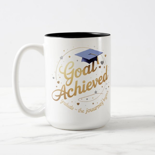 Caneca De Café Em Dois Tons Meta Atingida Journey Mug (Esquerda)