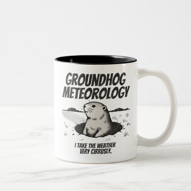Caneca De Café Em Dois Tons Meteorologia Groundhog Day Groundhog (Direita)