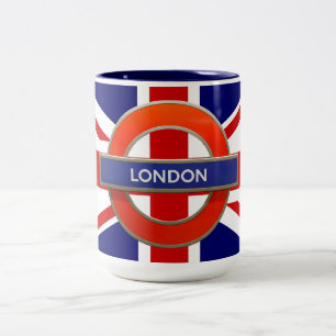 Caneca De Café Em Dois Tons Metro de Londres/ Bandeira