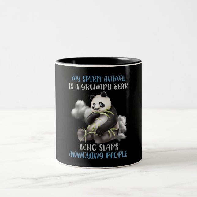 Caneca De Café Em Dois Tons Meu Animal Espírito É Um Urso Engraçado (Centro)
