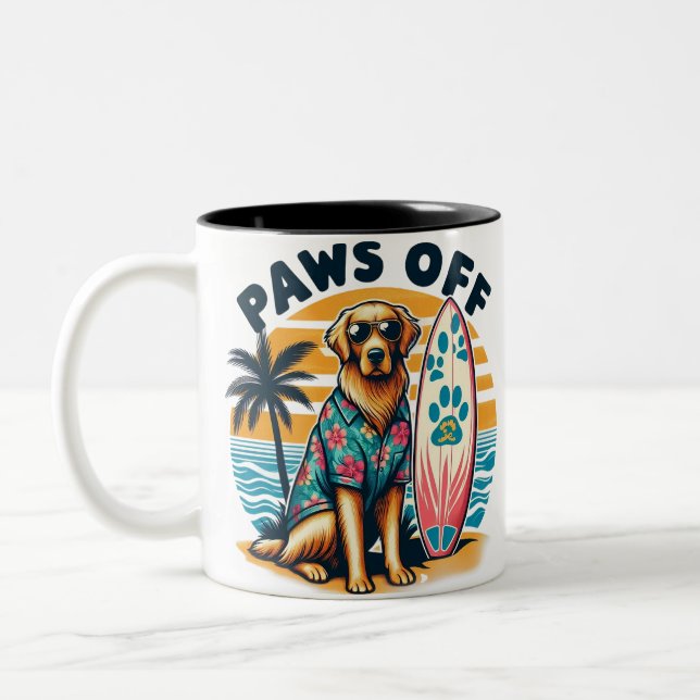 Caneca De Café Em Dois Tons Meu Cachorro pensa que sou Legal engraçado (Esquerda)