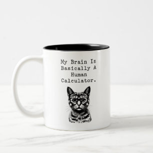 Caneca De Café Em Dois Tons Meu Cérebro É uma Calculadora Humana Matemática Di