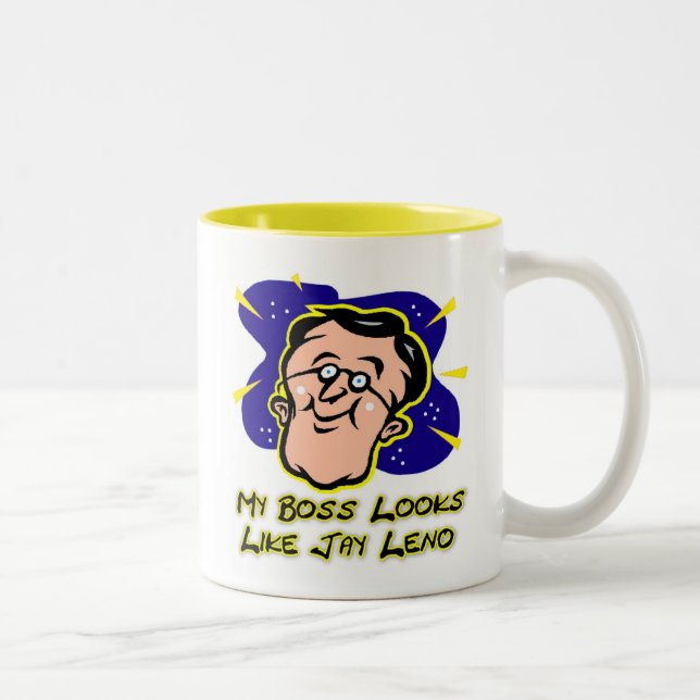 Caneca De Café Em Dois Tons Meu chefe olha como Jay Leno (Direita)