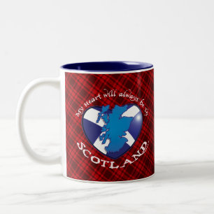Caneca De Café Em Dois Tons Meu coração estará sempre na ESCÓCIA!