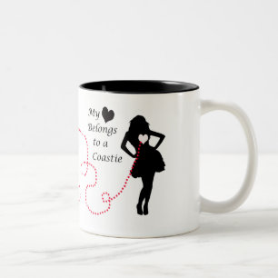 Caneca De Café Em Dois Tons Meu coração pertence a um Coastie