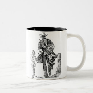 Caneca De Café Em Dois Tons Meu Dad´s um vaqueiro