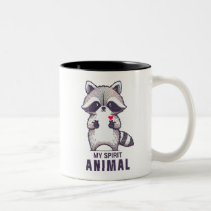 Caneca De Café Em Dois Tons Meu Espírito Animal Raccoon