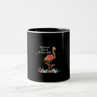 Caneca De Café Em Dois Tons Meu Favorito É Luzes De Natal Figurino Flamingo