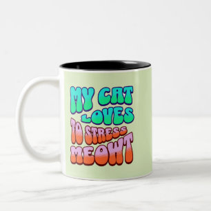 Caneca De Café Em Dois Tons Meu Gato Ama Estressar Meowt