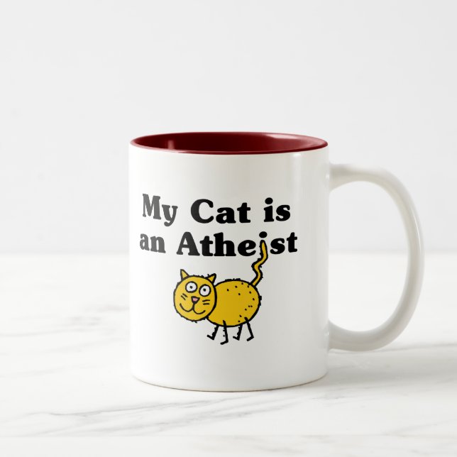 Caneca De Café Em Dois Tons Meu gato é um ateu (Direita)