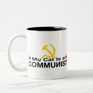 Caneca De Café Em Dois Tons Meu gato é um COMUNISTA