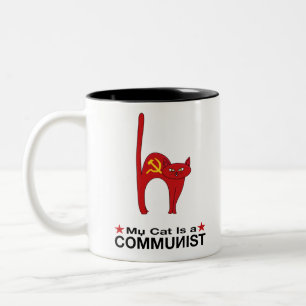 Caneca De Café Em Dois Tons Meu Gato é um excelente COMUNISTA ideias polític
