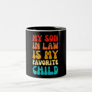 Caneca De Café Em Dois Tons Meu Genro É Meu Filho Favorito - Família Divertida