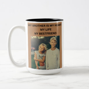 CANECA DE CAFÉ EM DOIS TONS MEU IRMÃO É MEU CORAÇÃO MINHA VIDA MEU MELHOR AMIG