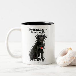 Caneca De Café Em Dois Tons Meu Lab Negro Está Apegado a Mim Amante de Cachorr