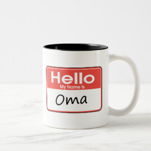 Caneca De Café Em Dois Tons Meu nome é Oma