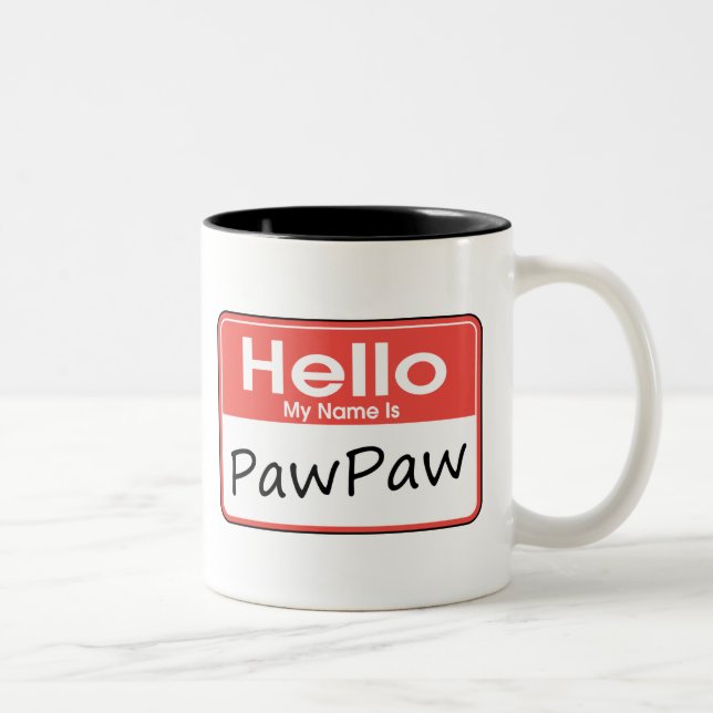 Caneca De Café Em Dois Tons Meu nome é PawPaw (Direita)