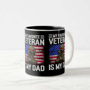 Caneca De Café Em Dois Tons Meu Pai É Meu Veterano Militar Favorito Presente