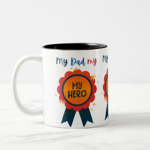 Caneca De Café Em Dois Tons Meu Pai Meu Herói Presente do Dia dos Pais