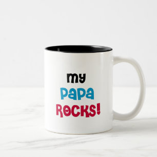 Caneca De Café Em Dois Tons Meu Papa Rocks Camisetas e presentes