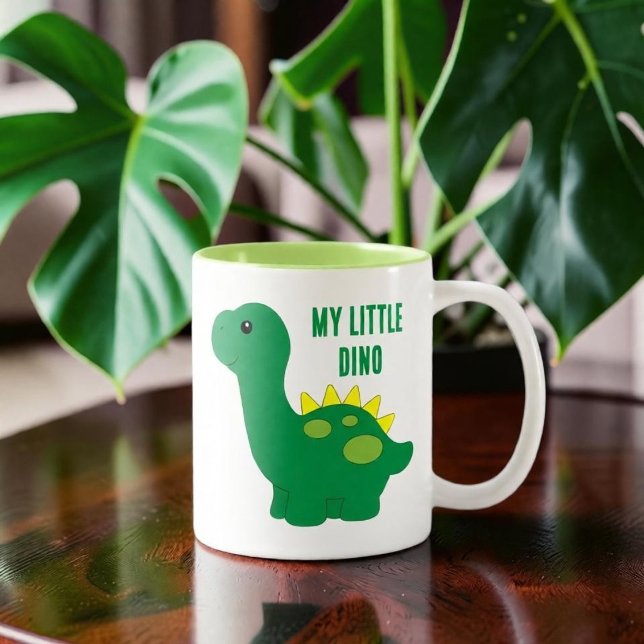 Caneca De Café Em Dois Tons Meu Pequeno Dino Fofo (Criador carregado)