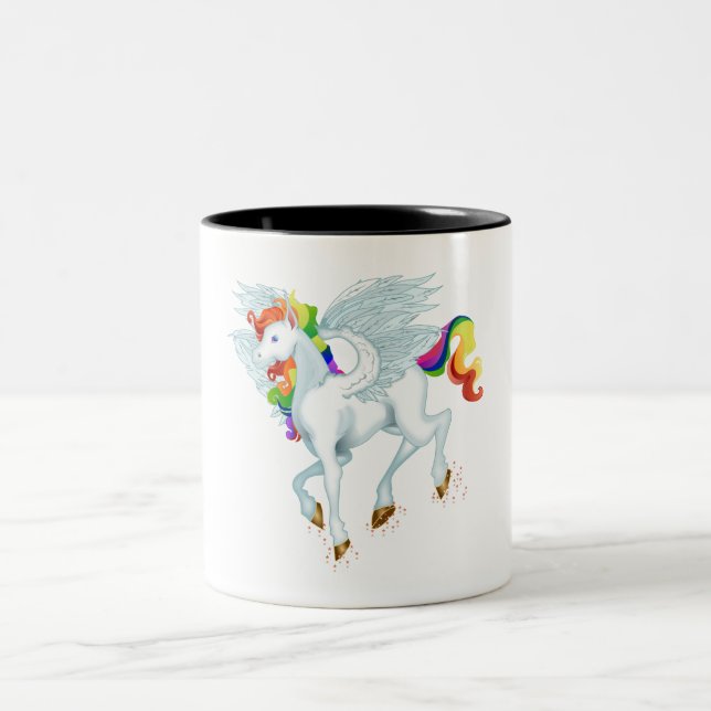 Caneca De Café Em Dois Tons Meu Pequeno Pônei sonho arco-íris Pégaso (Centro)
