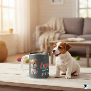 Caneca De Café Em Dois Tons Meu Pet Especial Minimalista – Presente Personaliz