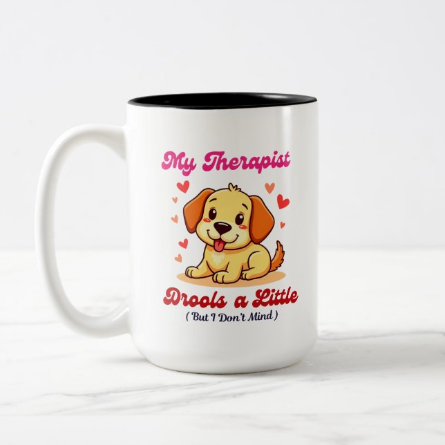 Caneca De Café Em Dois Tons Meu Terapista Gira Um Pouco (Esquerda)