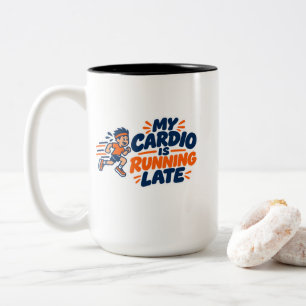 Caneca De Café Em Dois Tons Meu Treino de Cardio Está Atrasado Piada de Corrid