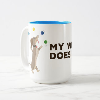 Caneca De Café Em Dois Tons Meu Wiener faz truques